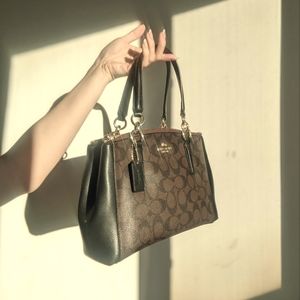 Leather Coach monogram purse